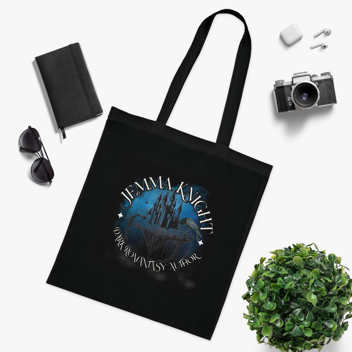 Jemma Knight Castle Graphic Tote Bag — Gothic Fantasy Book Lover Cotton Tote