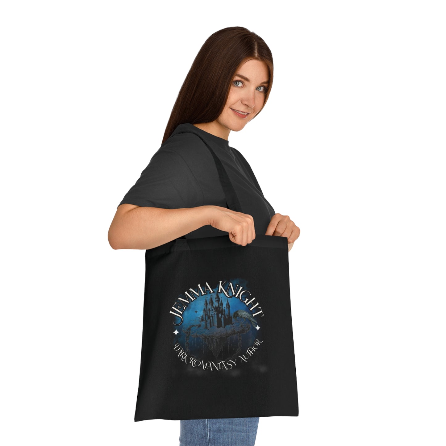 Jemma Knight Castle Graphic Tote Bag — Gothic Fantasy Book Lover Cotton Tote